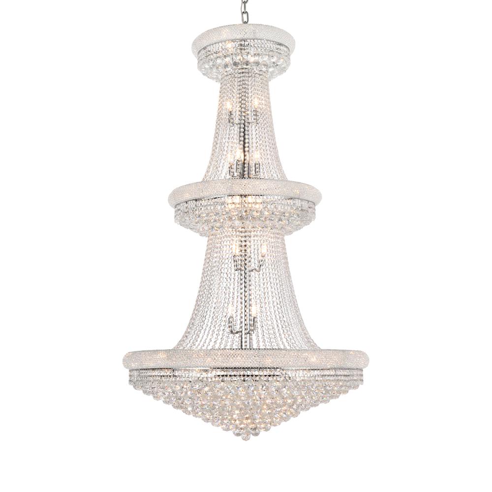 Primo 38 light Chrome Chandelier Clear Royal Cut Crystal. Picture 2