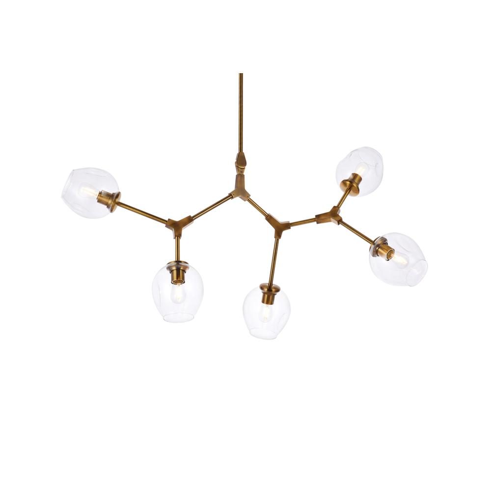 Cavoli 5 lights brass chandelier. Picture 2