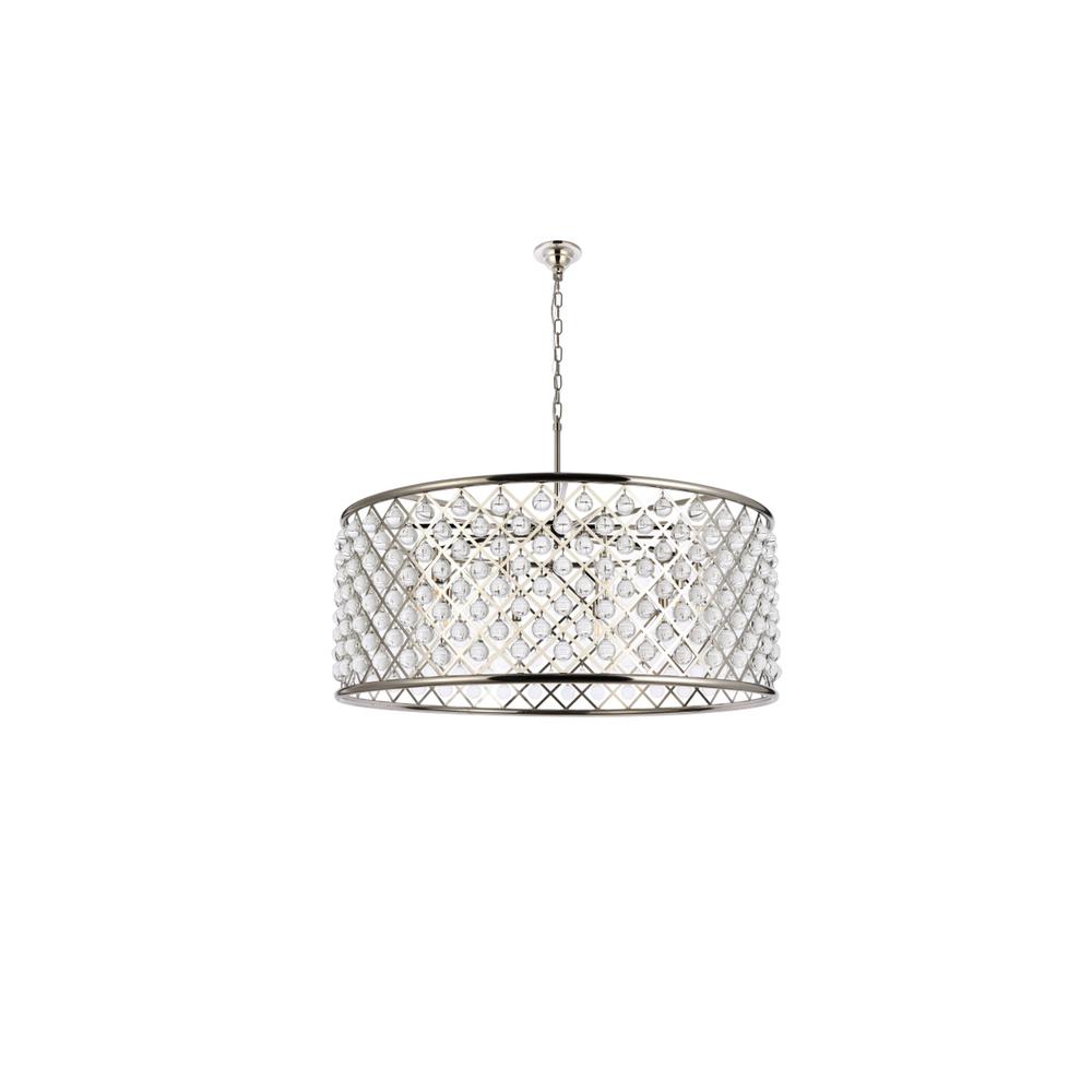 Madison 10 light polished Nickel Chandelier Clear Royal Cut Crystal. Picture 6