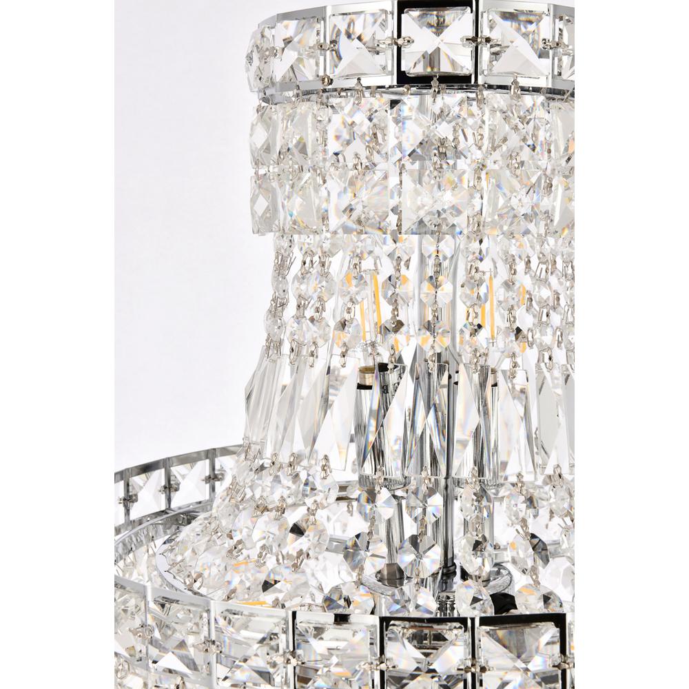 Tranquil 6 light Chrome Pendant Clear Royal Cut Crystal. Picture 4