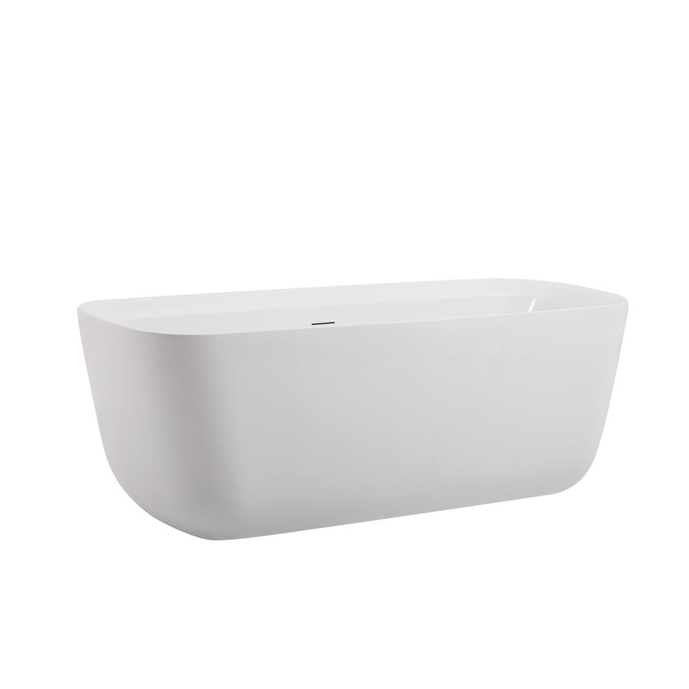 67 inch soaking bathtub in glossy white. Picture 8