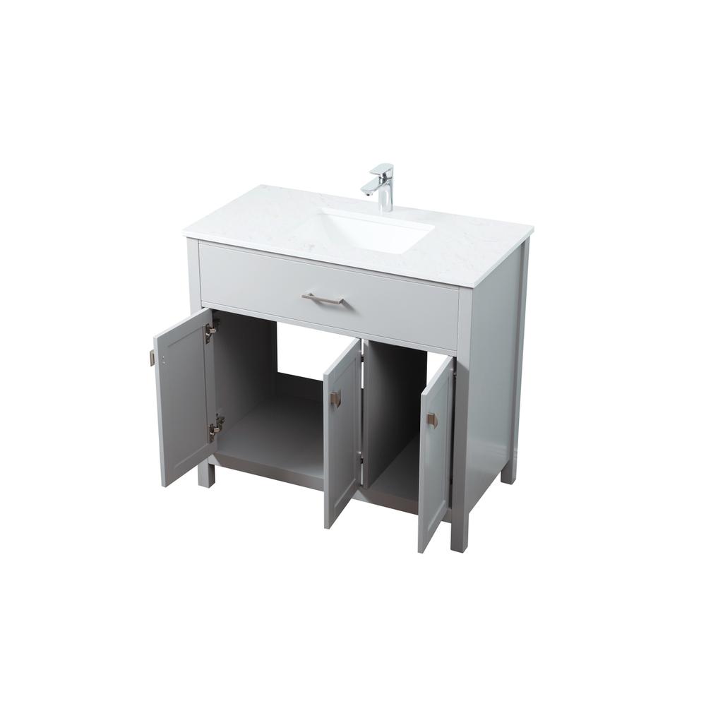36 Inch SIngle Bathroom Vanity In Grey. Picture 9