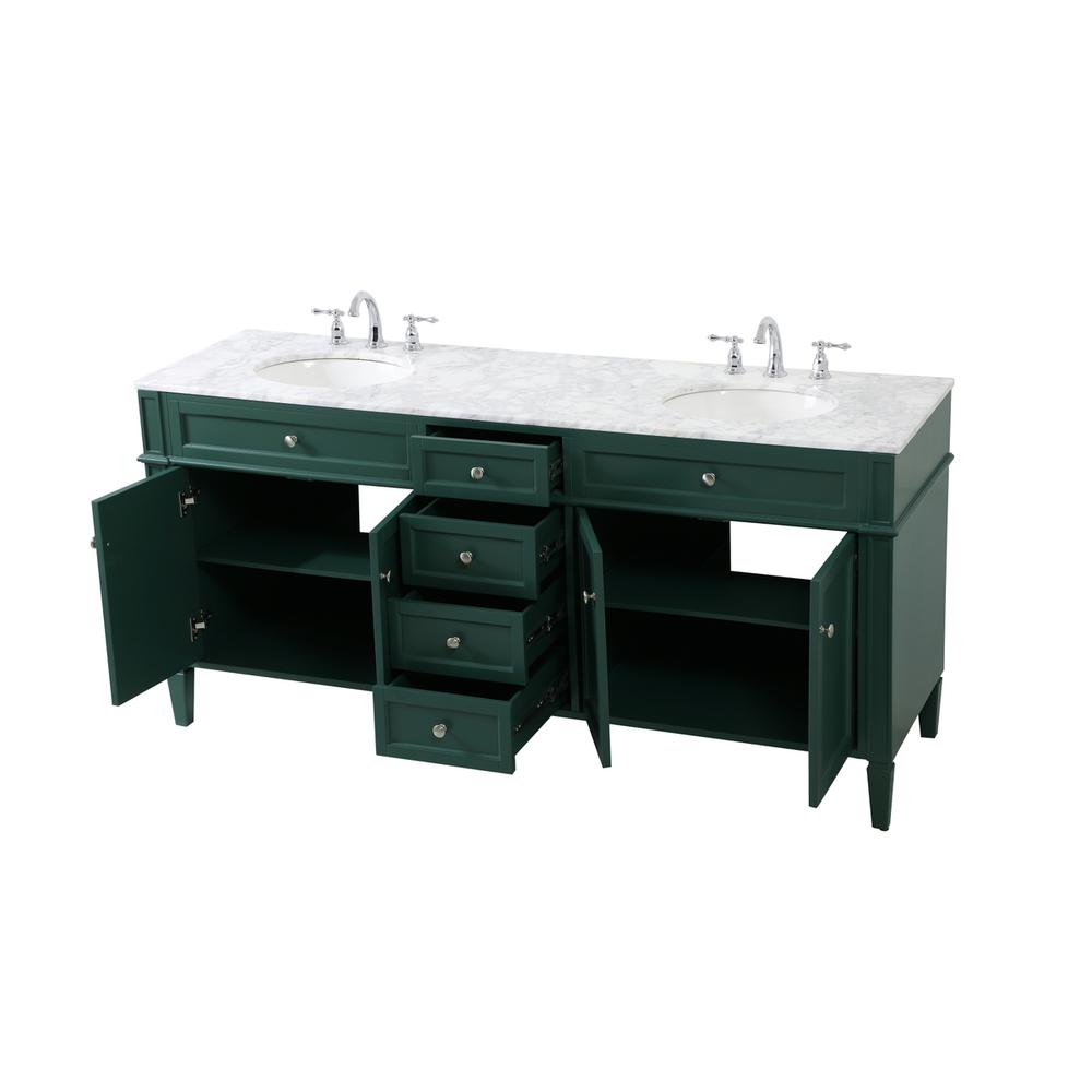 72 inch double bathroom vanity in green. Picture 9