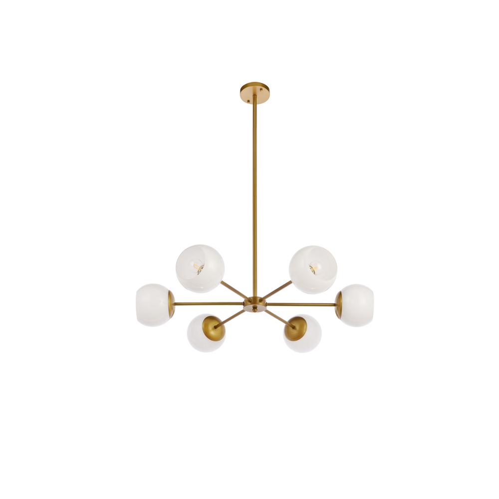 Briggs 30 inch pendant in brass with white shade. Picture 6