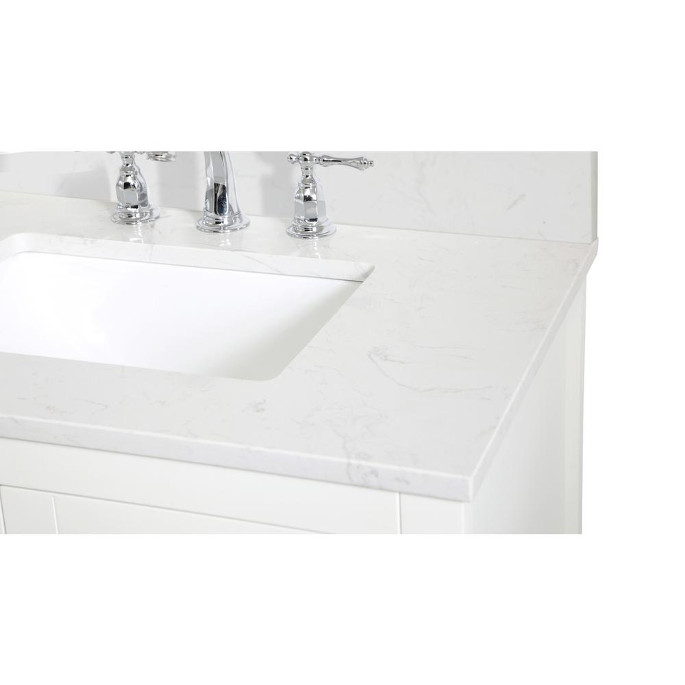 30 inch Single Bathroom Vanity in White with Backsplash. Picture 11