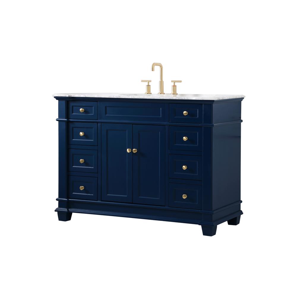 48 inch Single Bathroom Vanity set in Blue. Picture 7