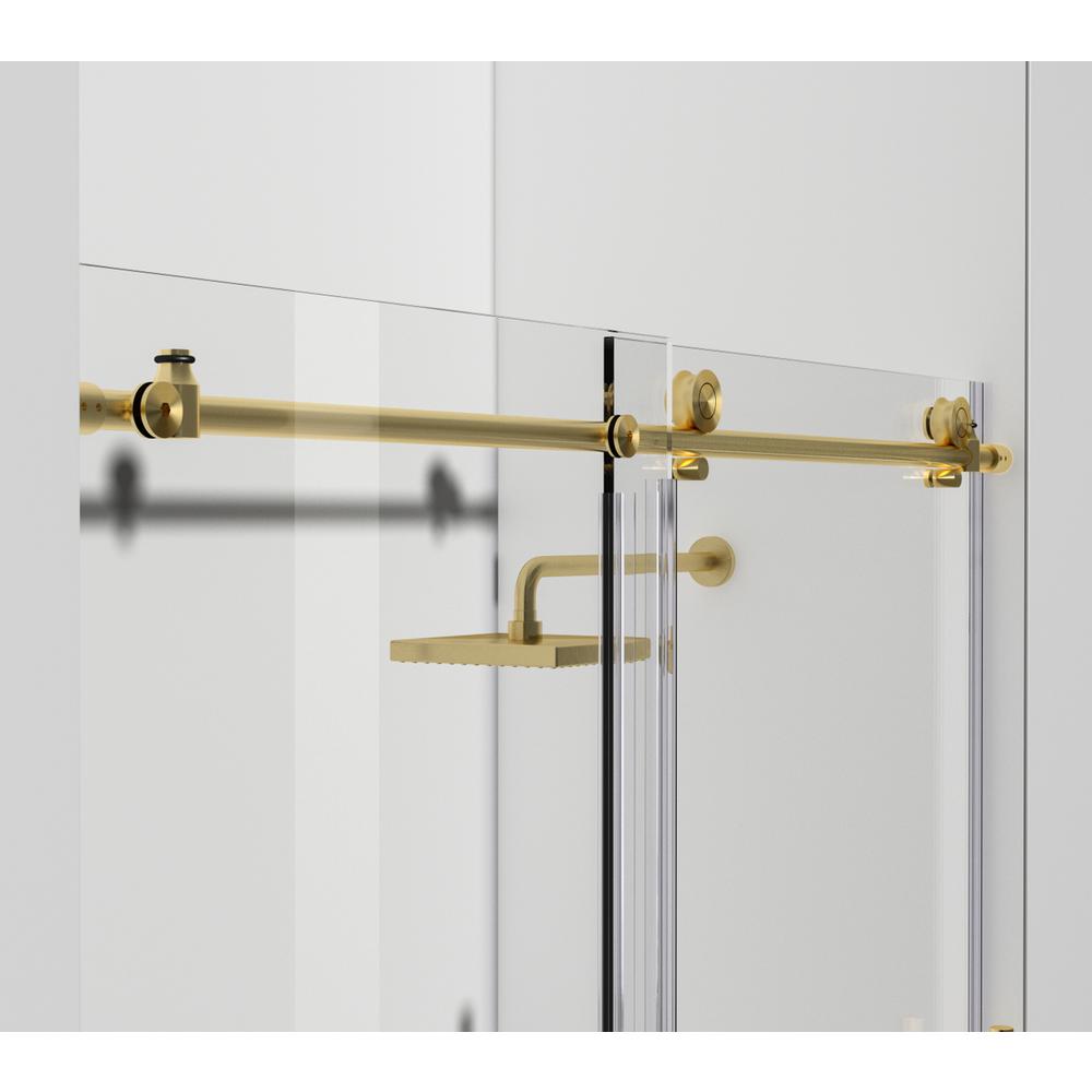 Frameless tub door 60 x 60 Brushed Gold. Picture 6