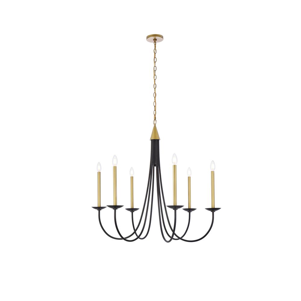 Cohen 36 inch pendant in black and brass. Picture 1