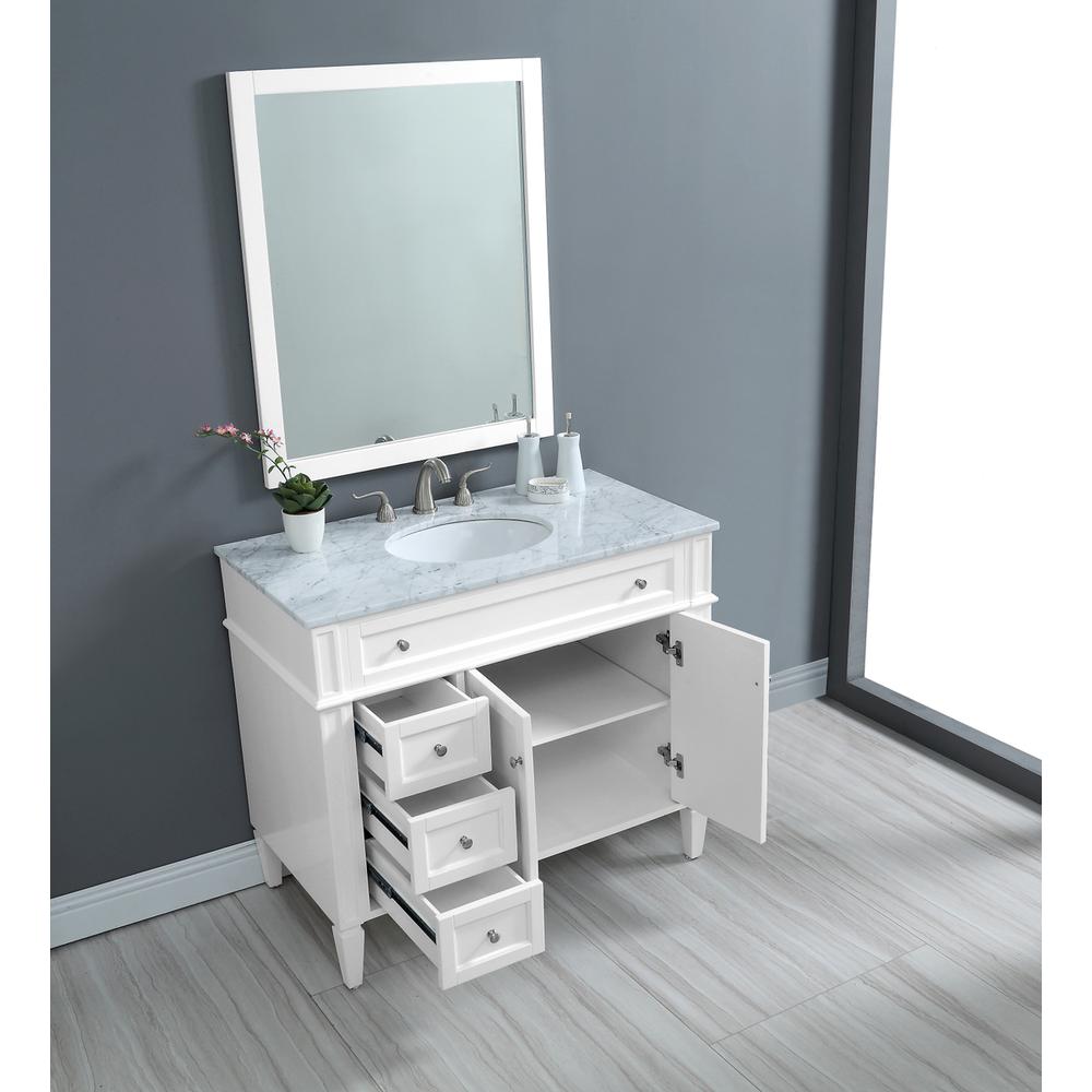40 In. Single Bathroom Vanity Set In White. Picture 11