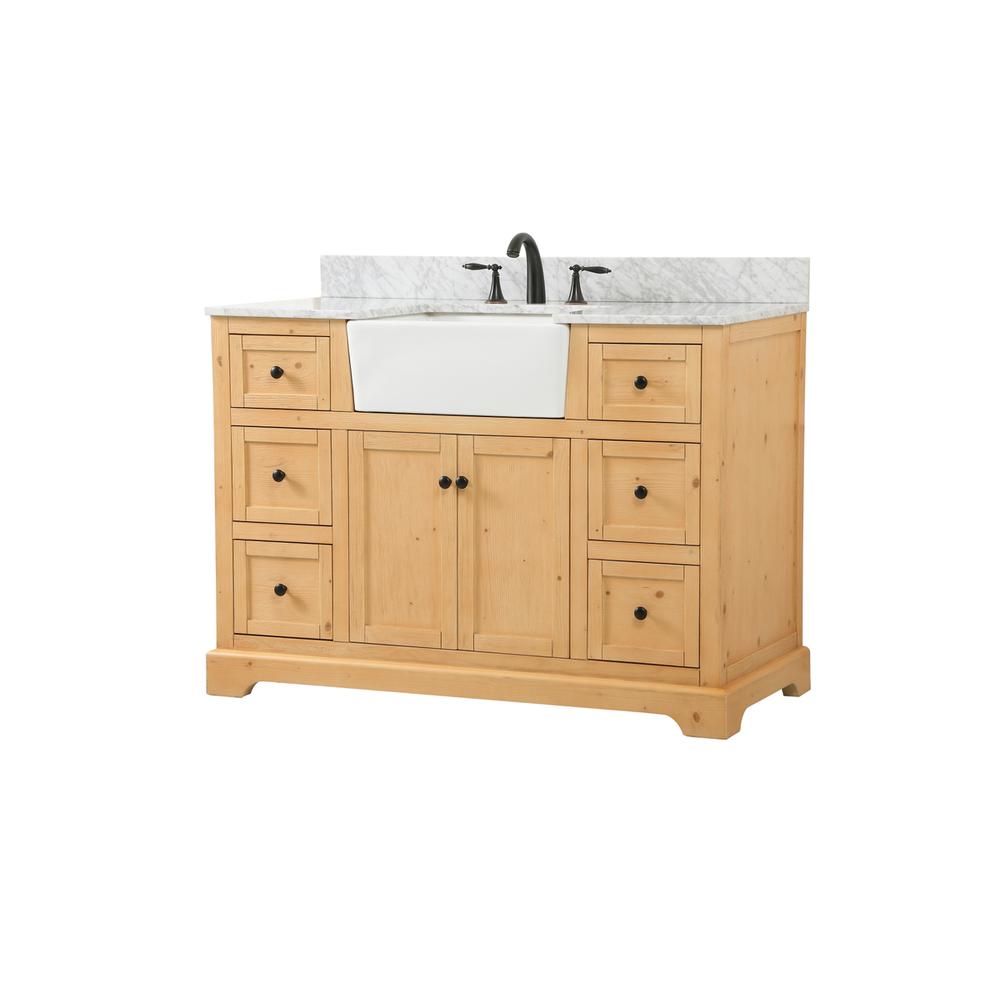 48 inch Single bathroom vanity in natural wood. Picture 7