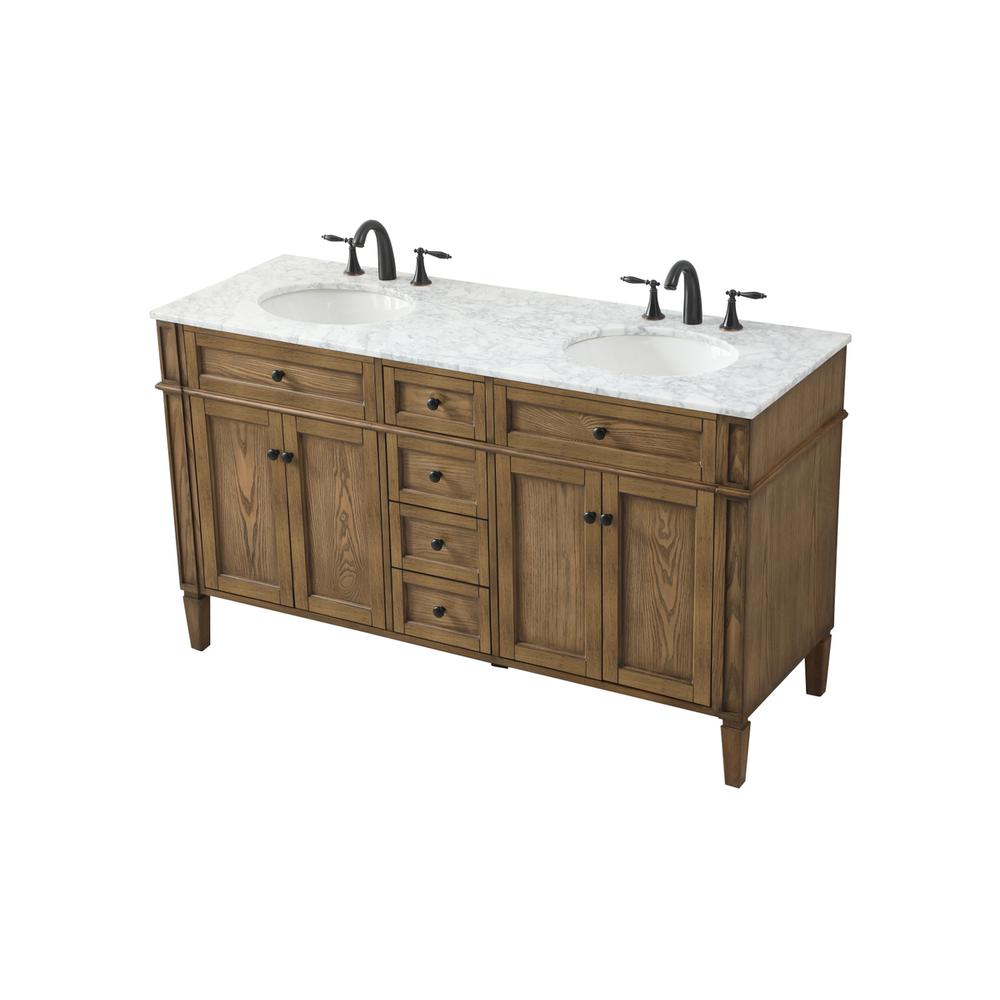 60 inch double bathroom vanity in driftwood. Picture 8