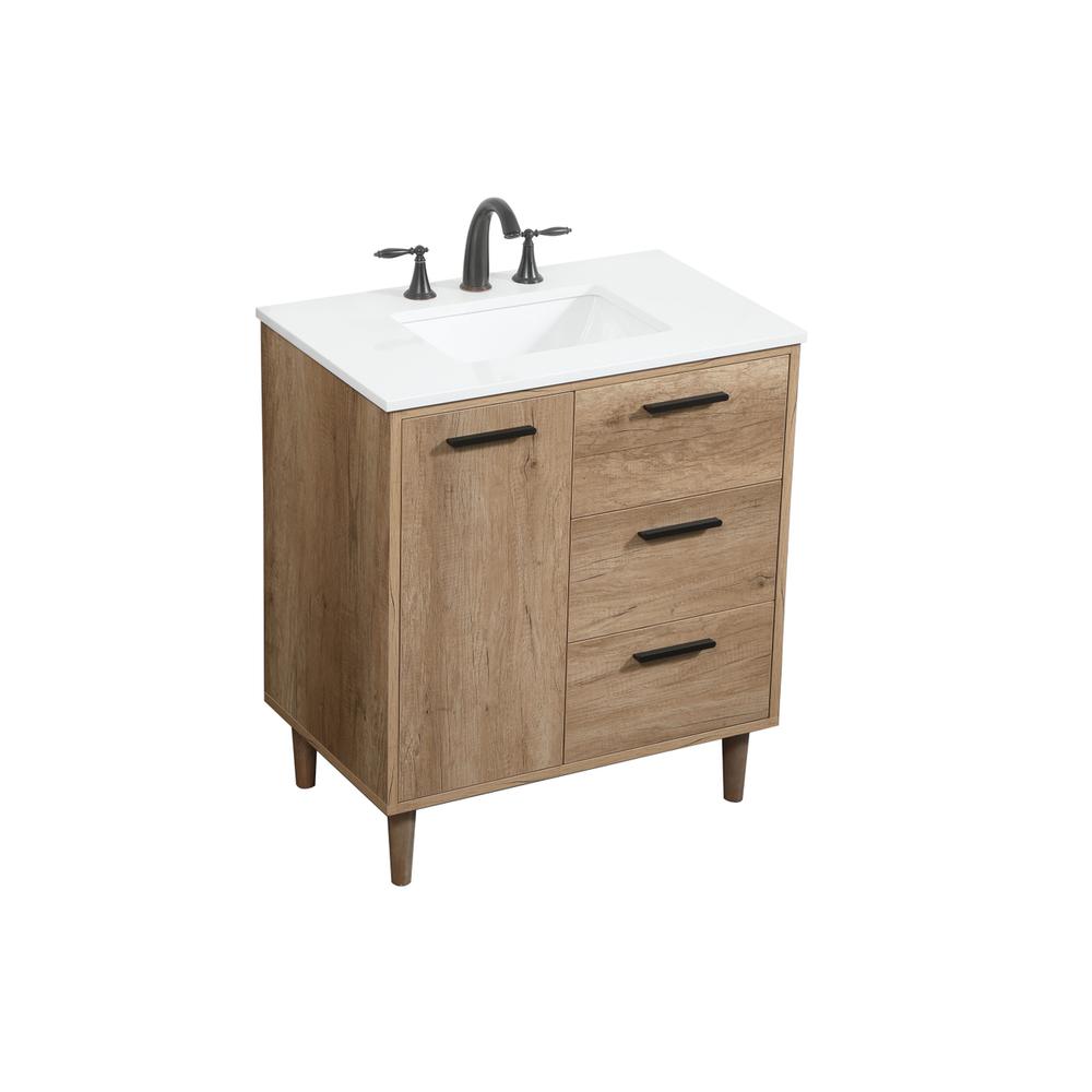 30 inch Single bathroom vanity in natural oak. Picture 8