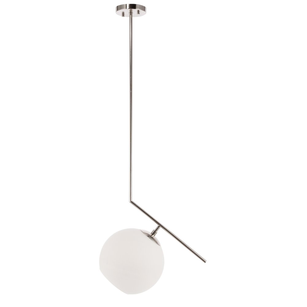 Ryland 1 Light Chrome And Frosted White Glass Pendant. Picture 3