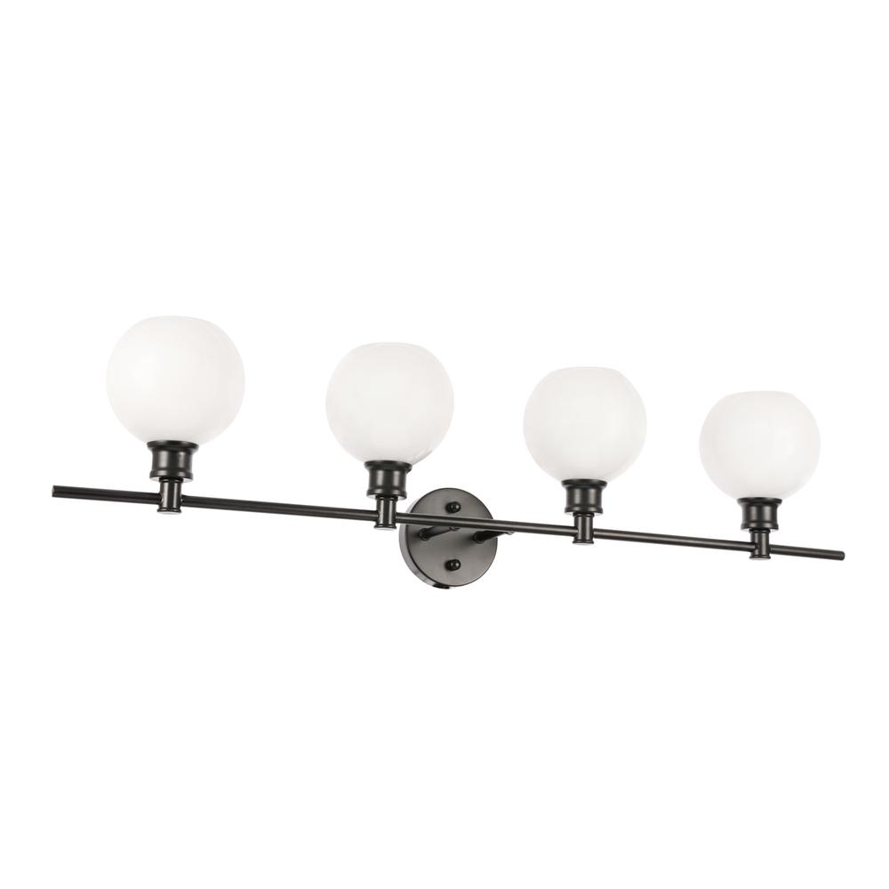 Collier 4 light Black and Frosted white glass Wall sconce. Picture 4