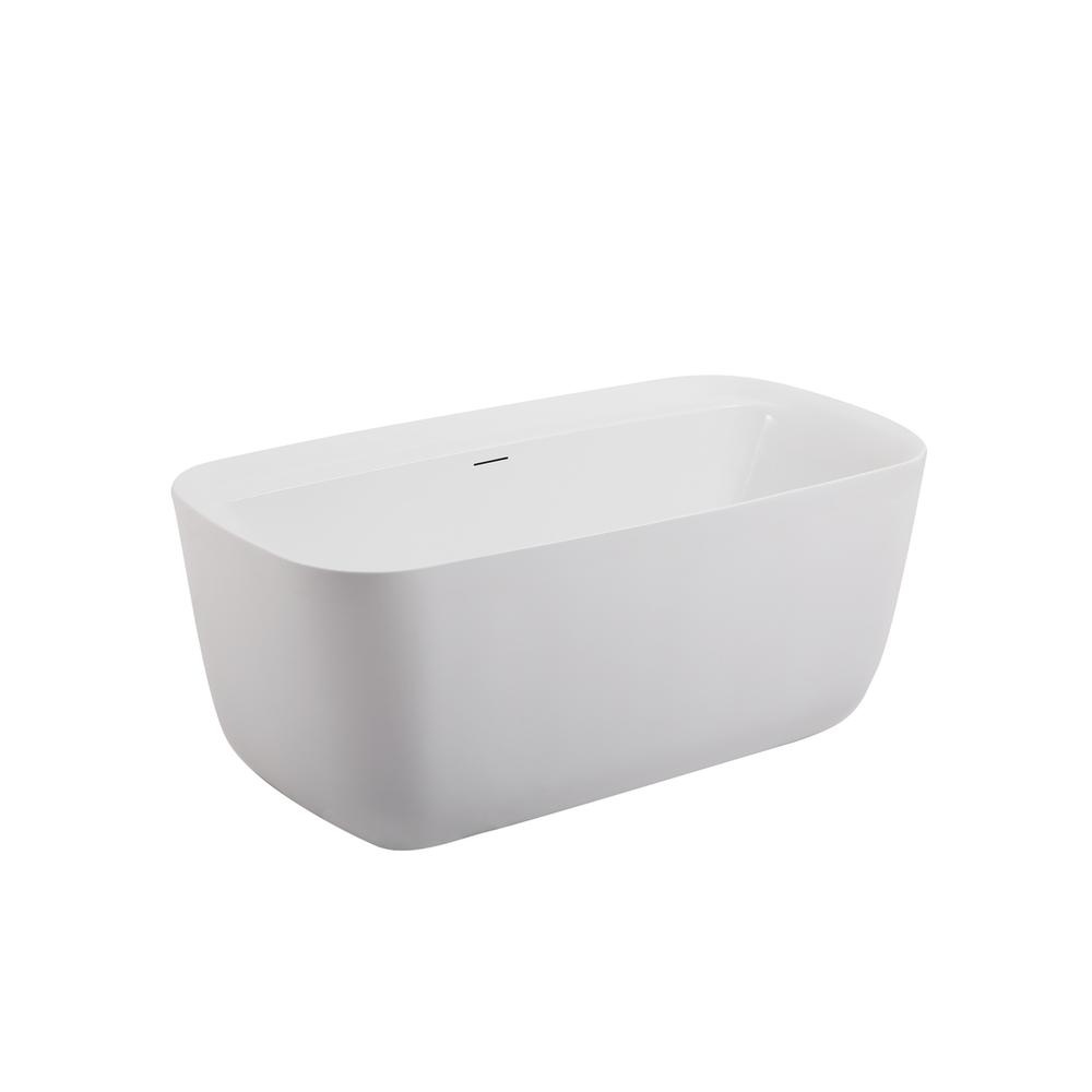 59 inch soaking bathtub in glossy white. Picture 9