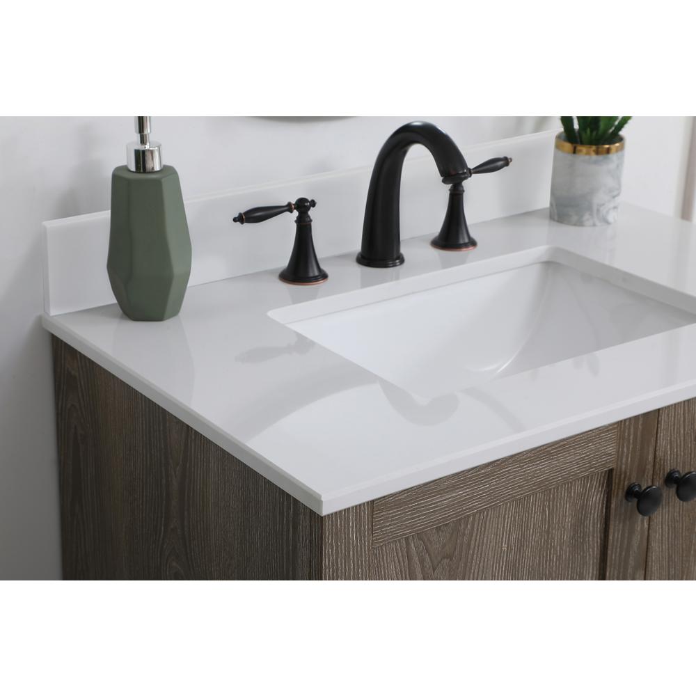 30 inch Single Bathroom Vanity in Weathered oak with Backsplash. Picture 5
