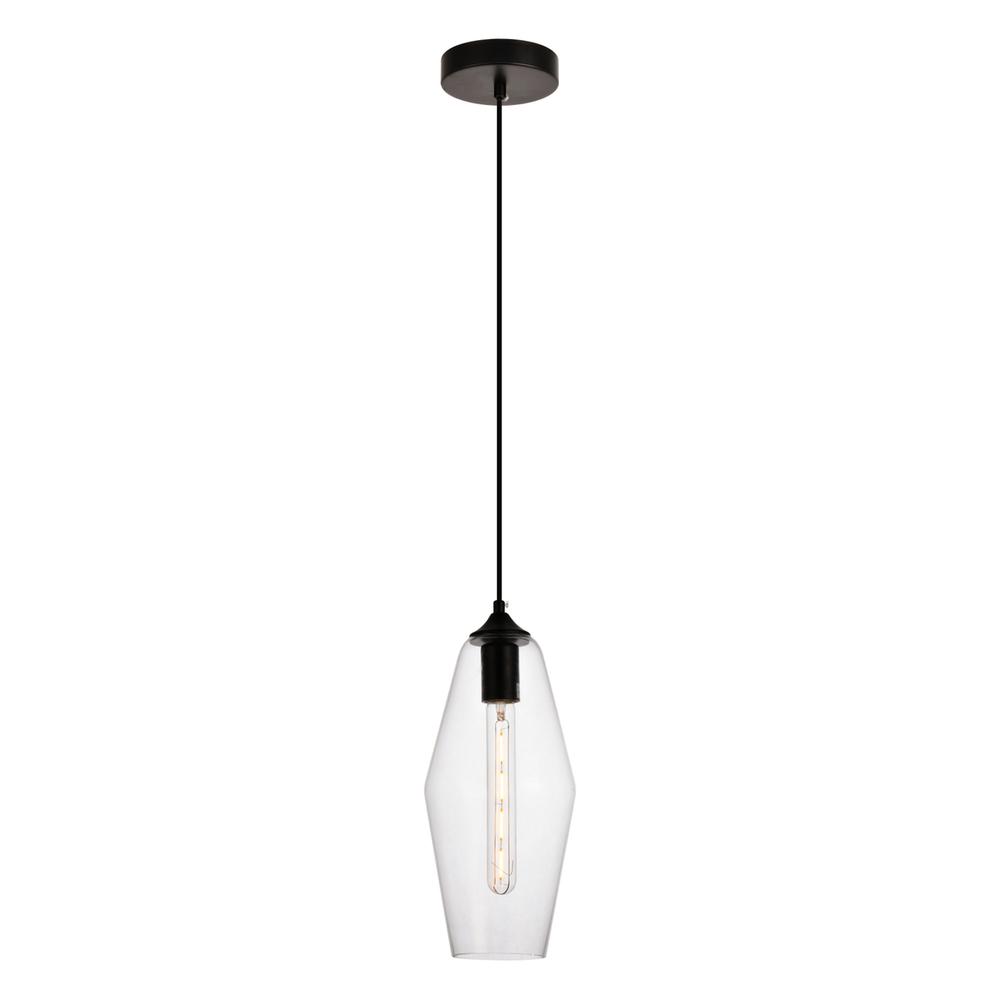Placido Collection Pendant D5.9 H14.2 Lt:1 Black and Clear Finish. Picture 1