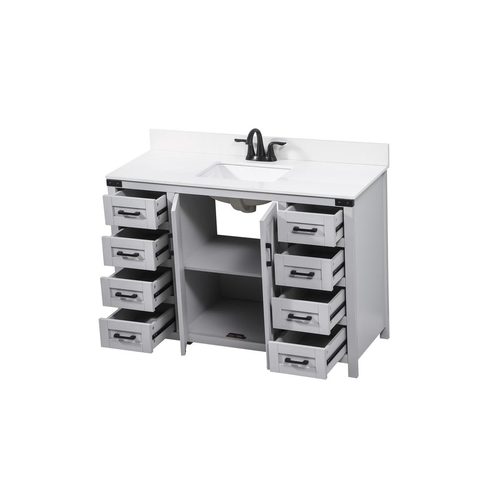 48 inch Single bathroom vanity in grey with backsplash. Picture 9