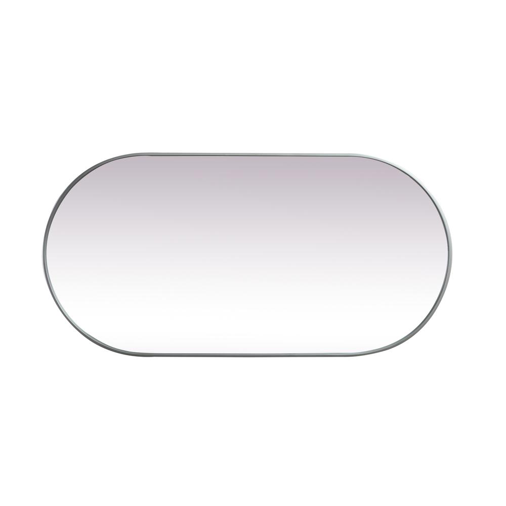 Metal Frame Oval Mirror 30x60 Inch in Silver. Picture 8