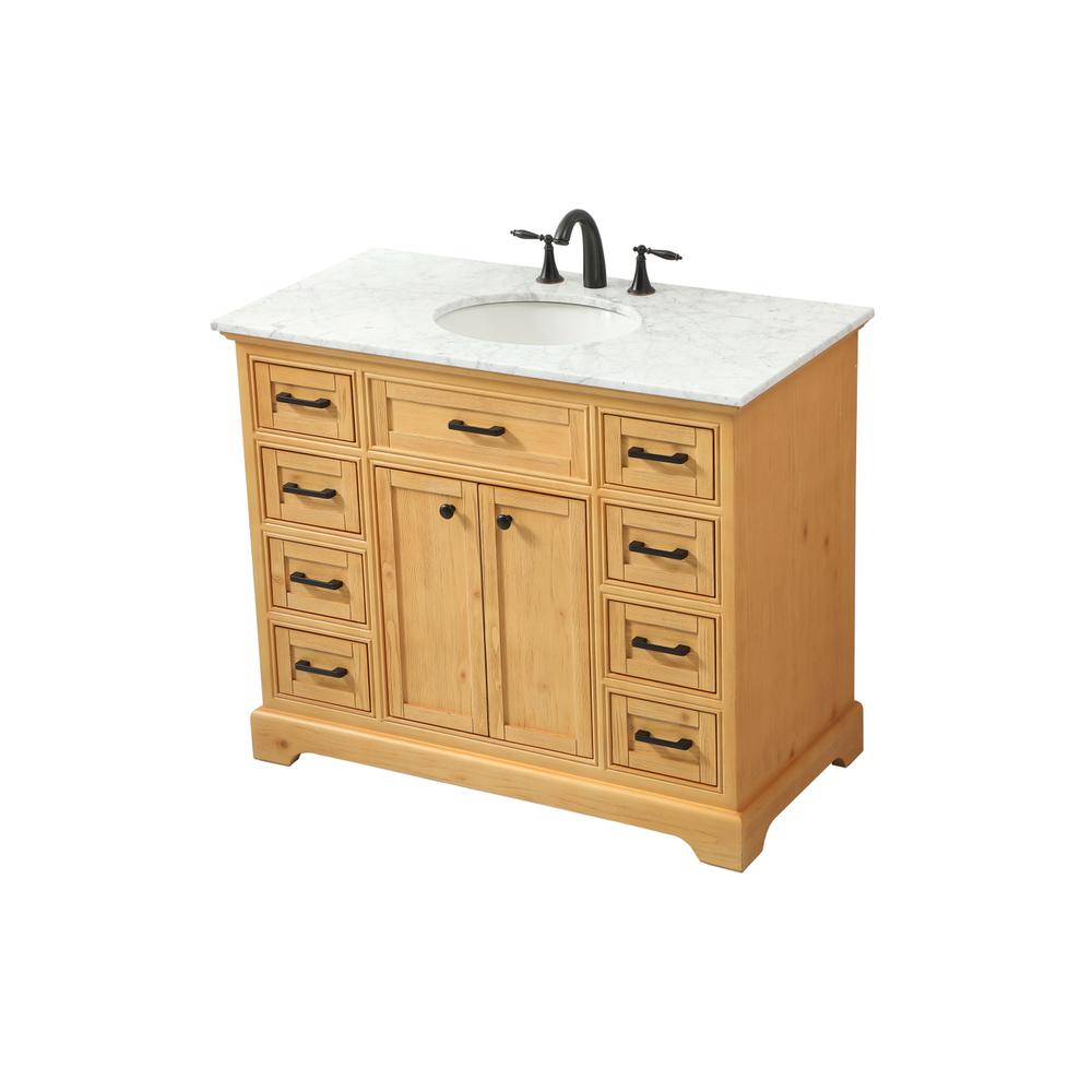 42 inch Single bathroom vanity in natural wood. Picture 8