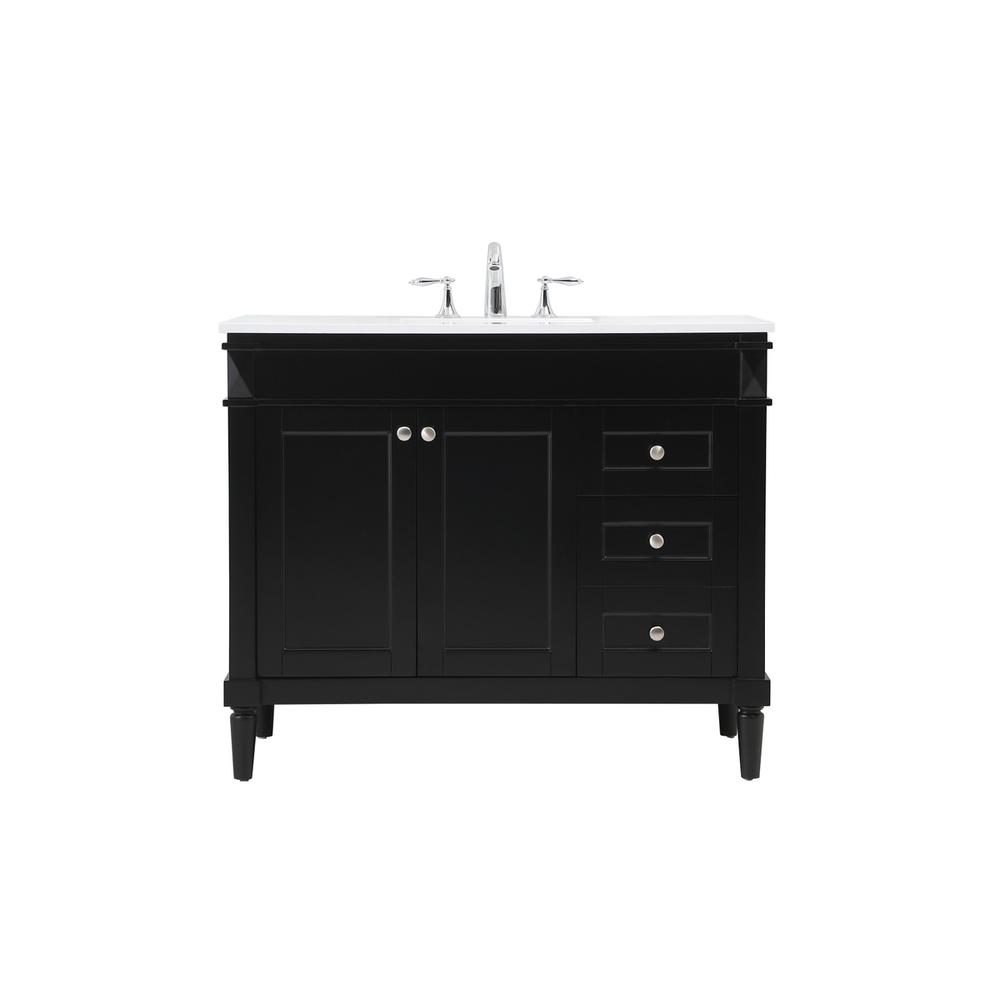 42 inch Single bathroom vanity in black. Picture 1
