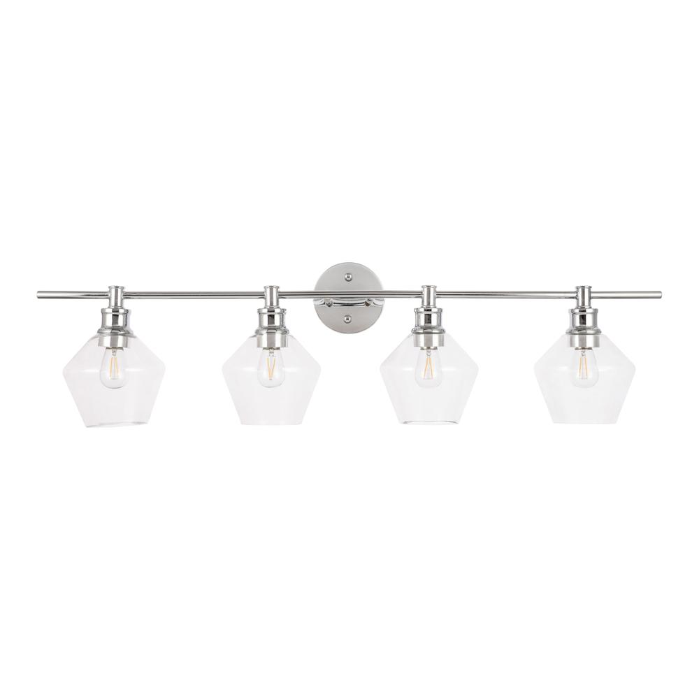 Gene 4 light Chrome and Clear glass Wall sconce. Picture 9