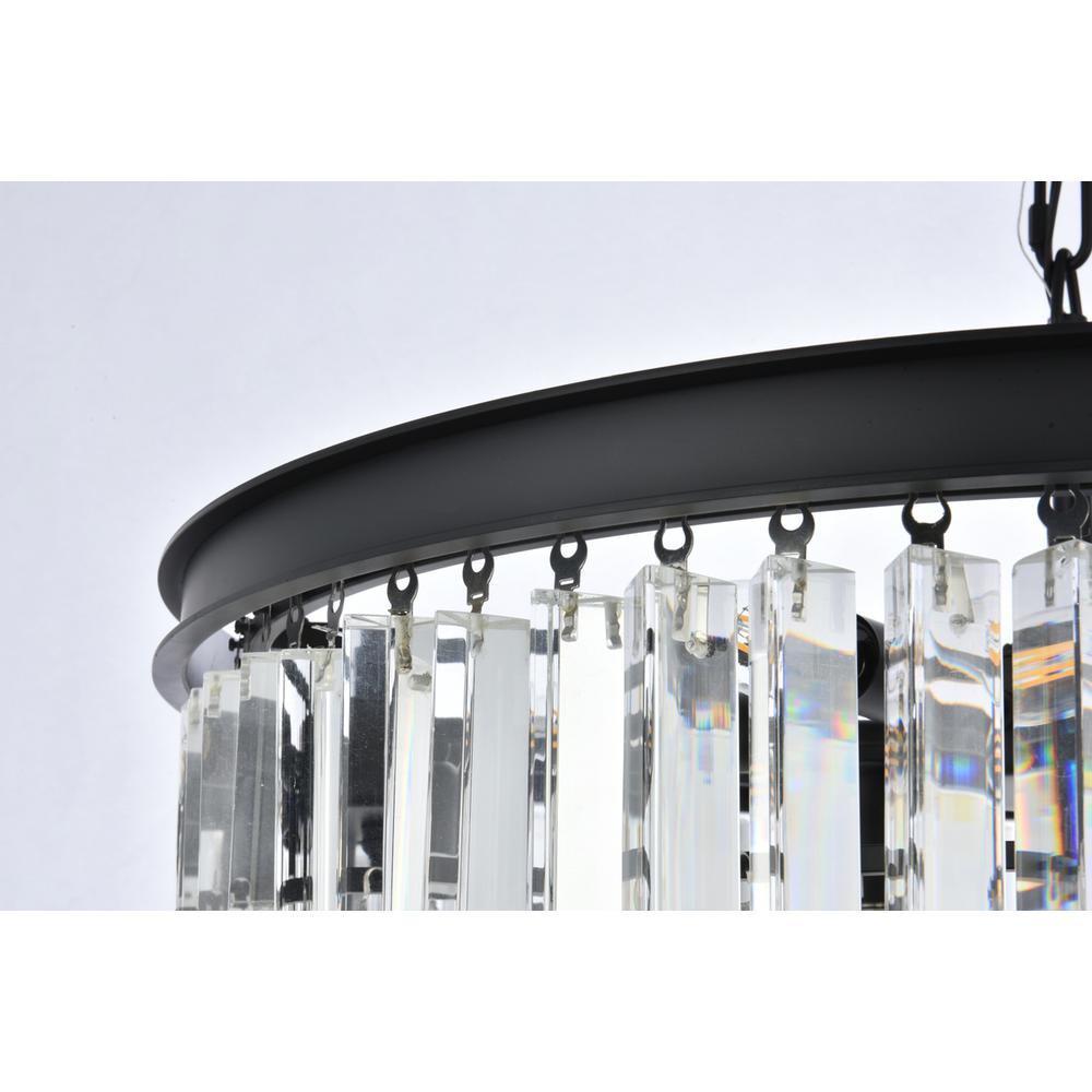 Sydney 9 light Matte Black Chandelier Clear Royal Cut Crystal. Picture 5