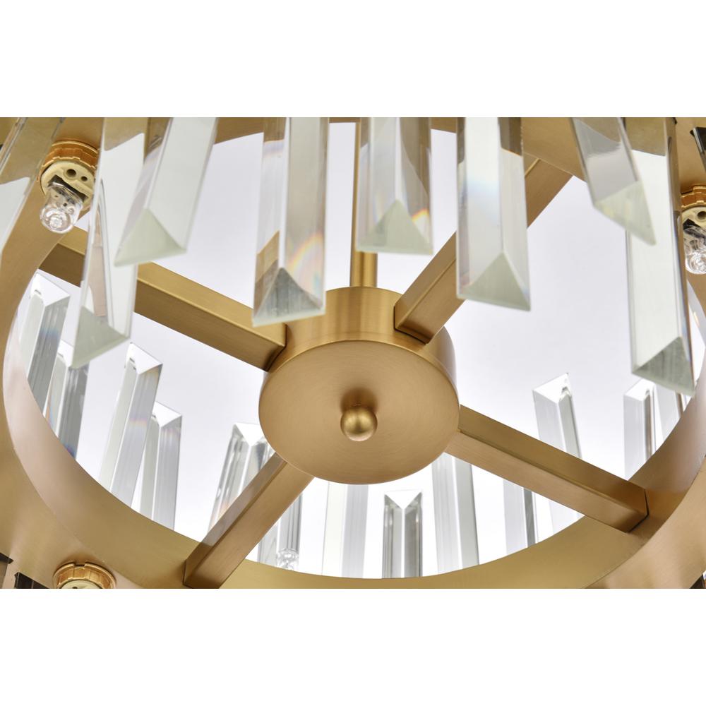 Serephina 16 inch crystal round pendant light in satin gold. Picture 4