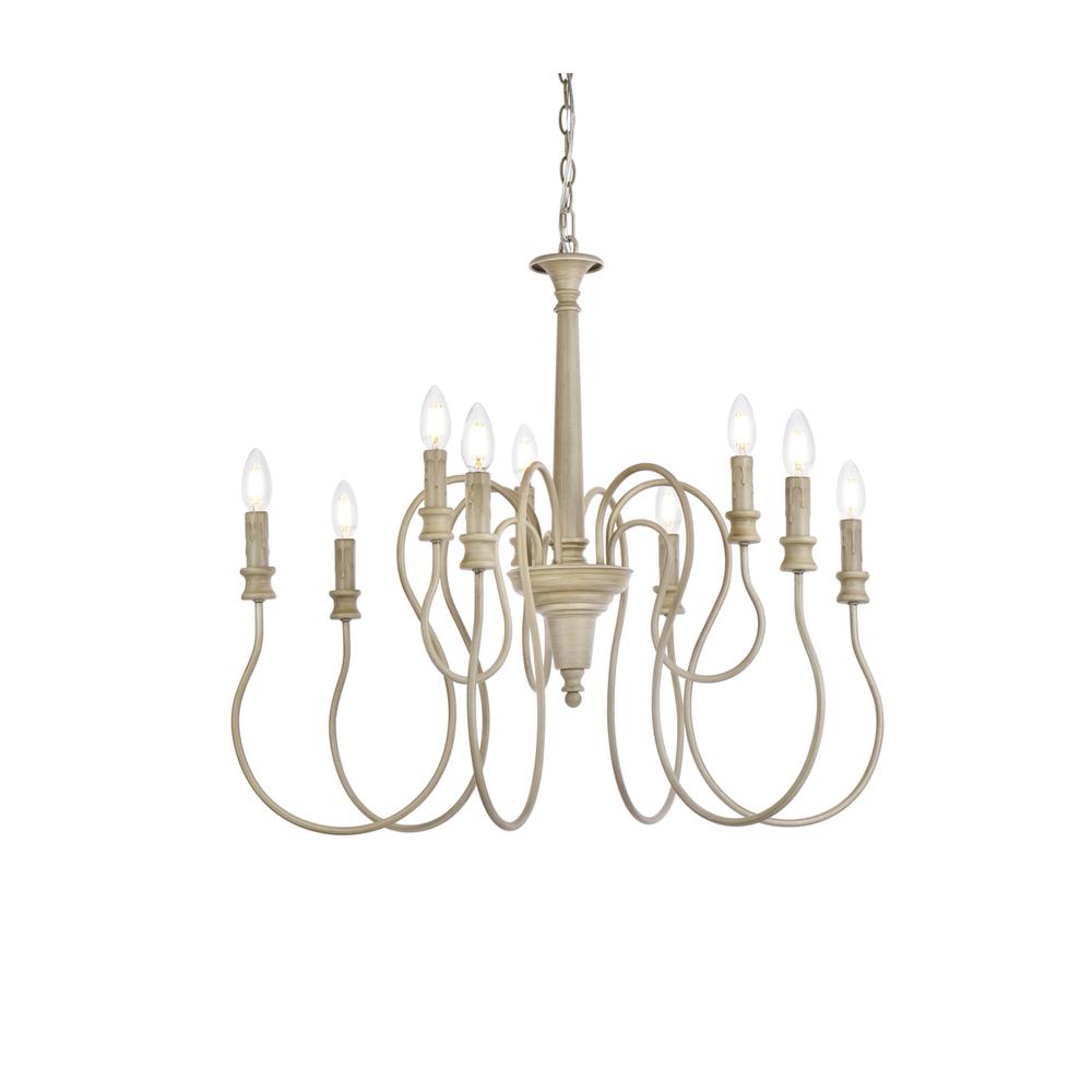 Flynx 9 lights pendant in weathered dove. Picture 2