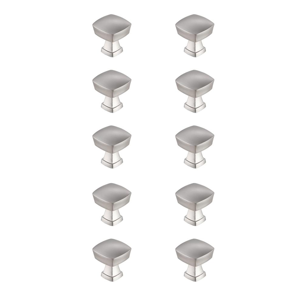 Irvin 1.3" Brushed Nickel Square Knob Multipack (Set of 10). Picture 1