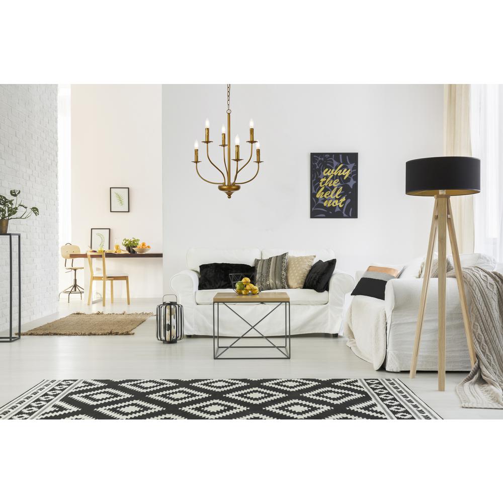 Westley 6 lights pendant in brass. Picture 8