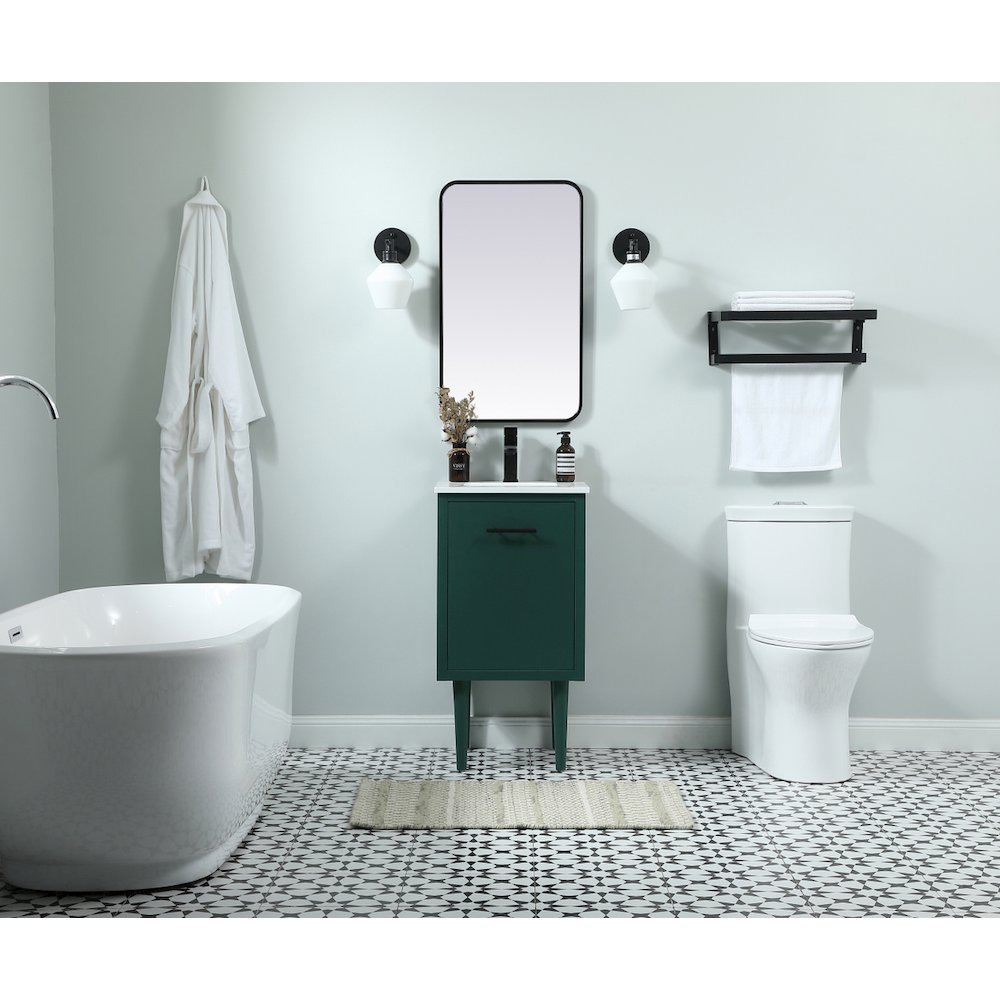 18 Inch Single Bathroom Vanity In Green. Picture 5