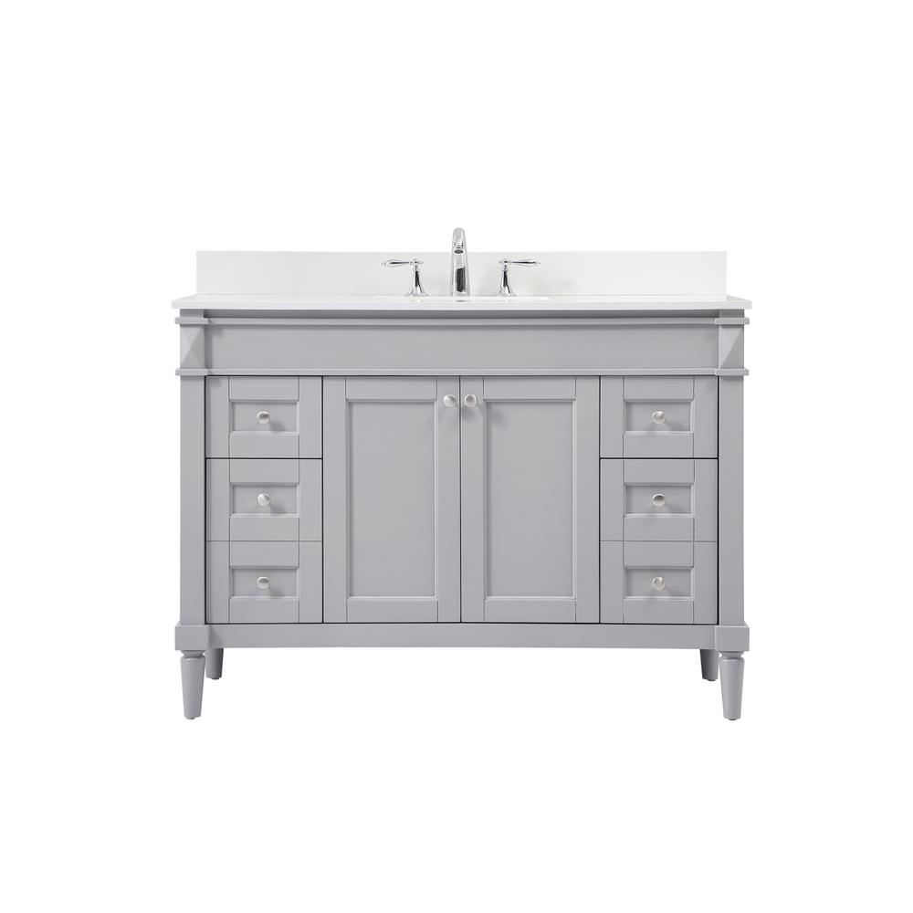 48 inch Single bathroom vanity in grey with backsplash. Picture 1