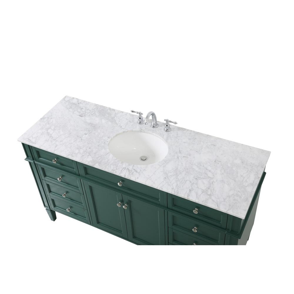 60 inch Single bathroom vanity in green. Picture 10