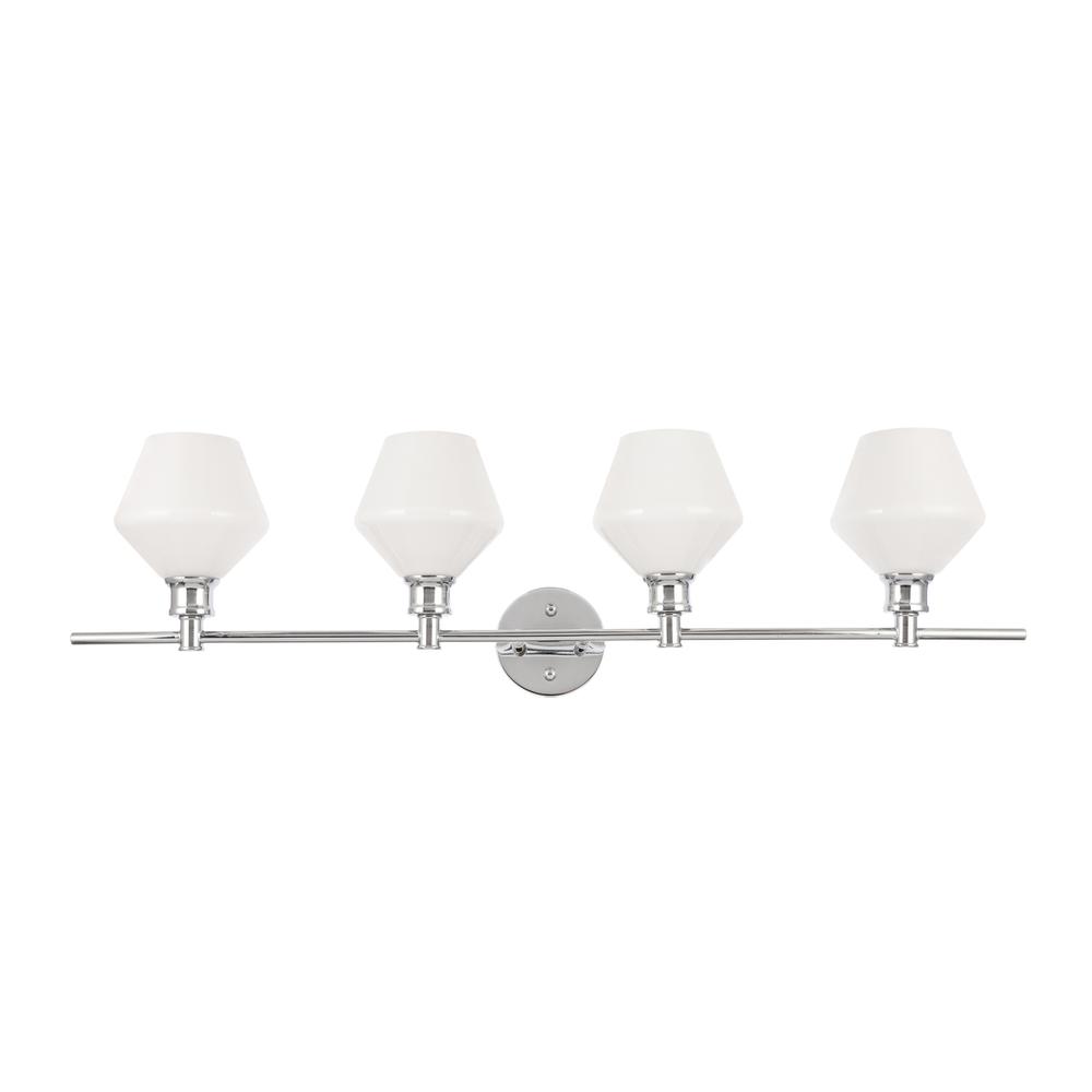 Gene 4 light Chrome and Frosted white glass Wall sconce. Picture 2