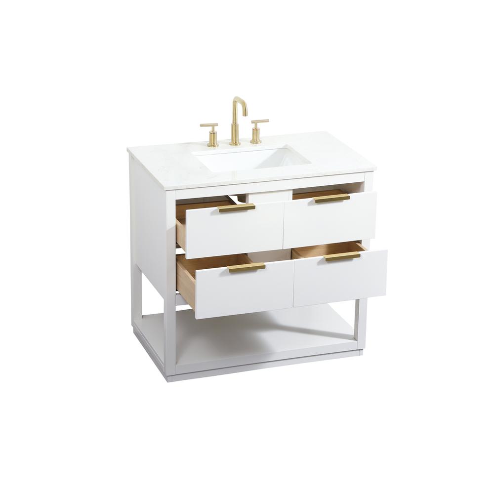 36 inch Single bathroom vanity in white. Picture 9