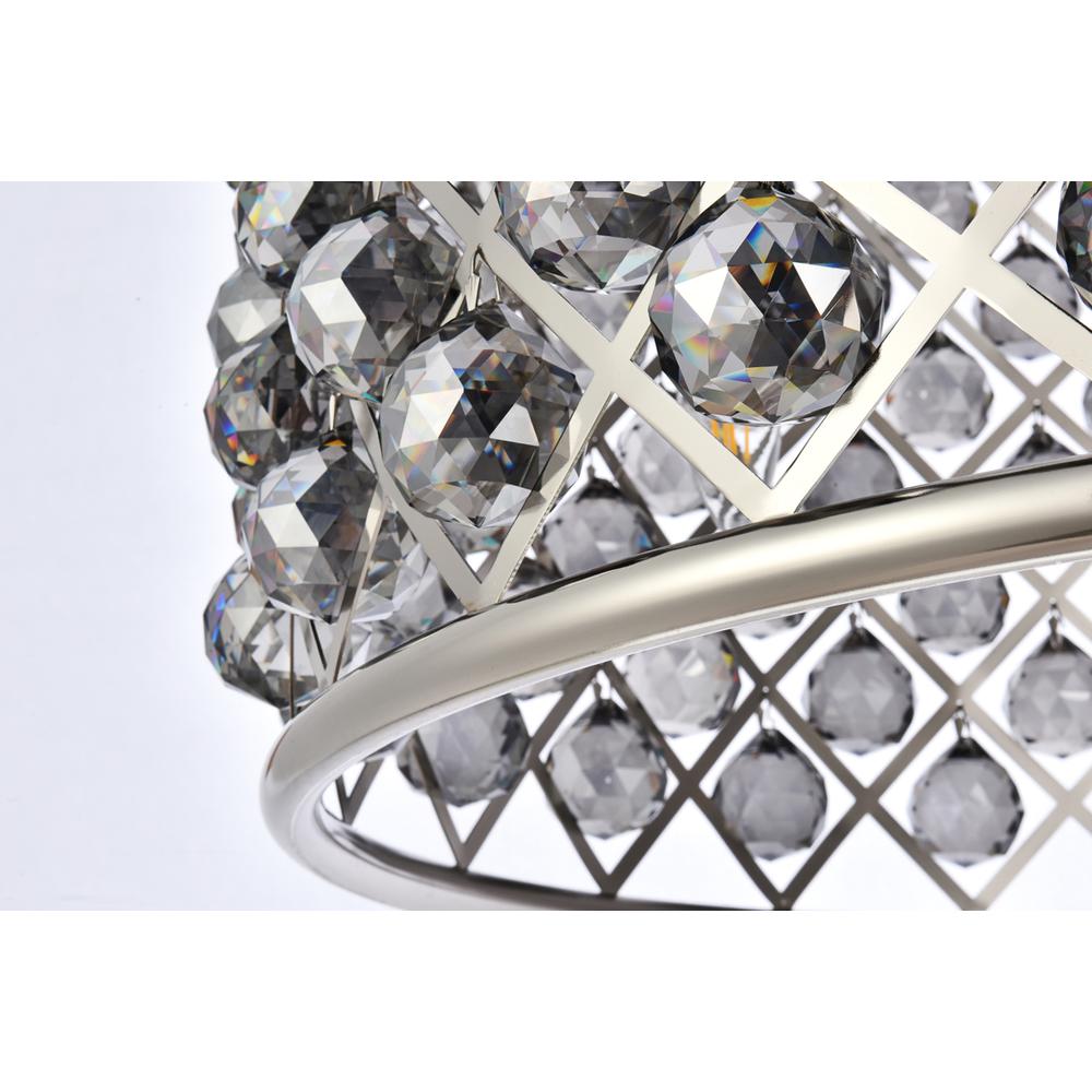 Madison 8 light polished nickel Chandelier Silver Shade (Grey) Royal Cut Crystal. Picture 3