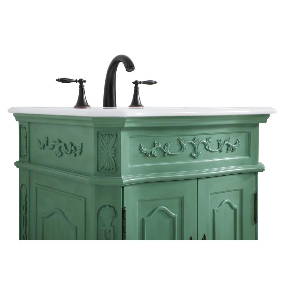 24 inch Single Bathroom vanity in vintage mint. Picture 5