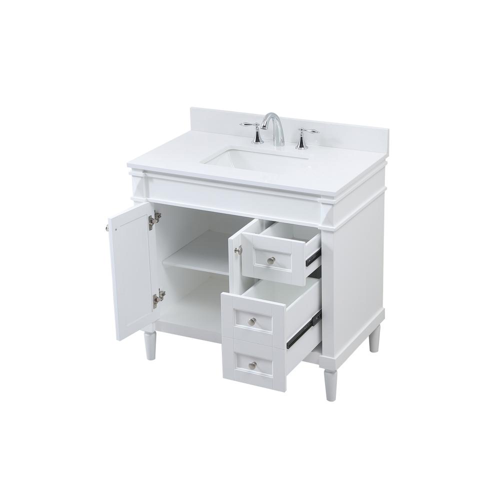 36 inch Single bathroom vanity in white with backsplash. Picture 9