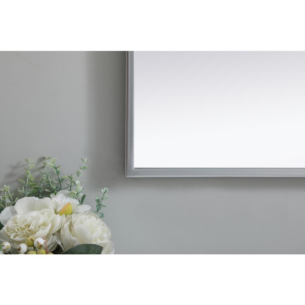 Metal Frame Arch Mirror 30x30 Inch in Silver. Picture 5