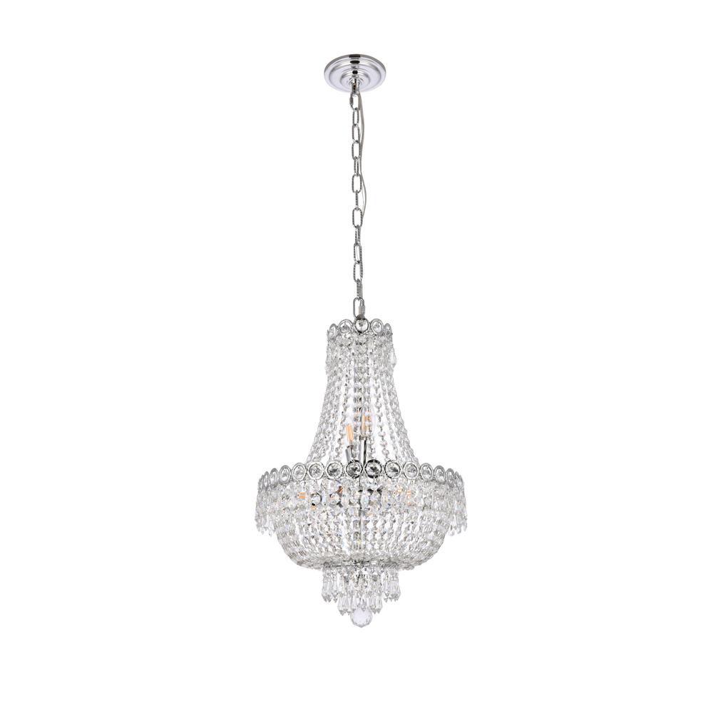 Century 8 light Chrome Pendant Clear Royal Cut Crystal. Picture 6