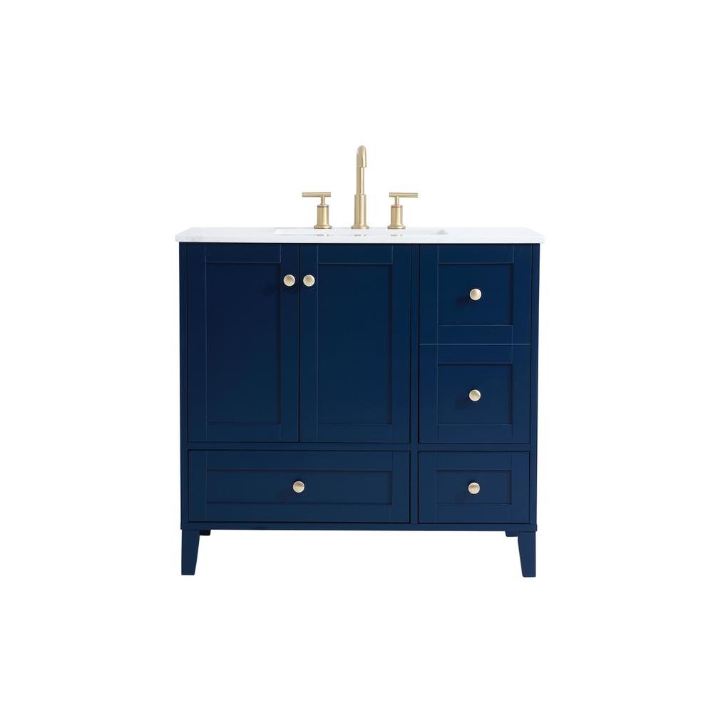 36 inch Single Bathroom Vanity in Blue. Picture 1