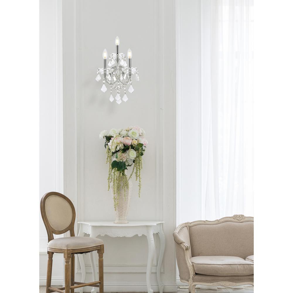 Maria Theresa 3 light Chrome Wall Sconce Clear Royal Cut Crystal. Picture 7
