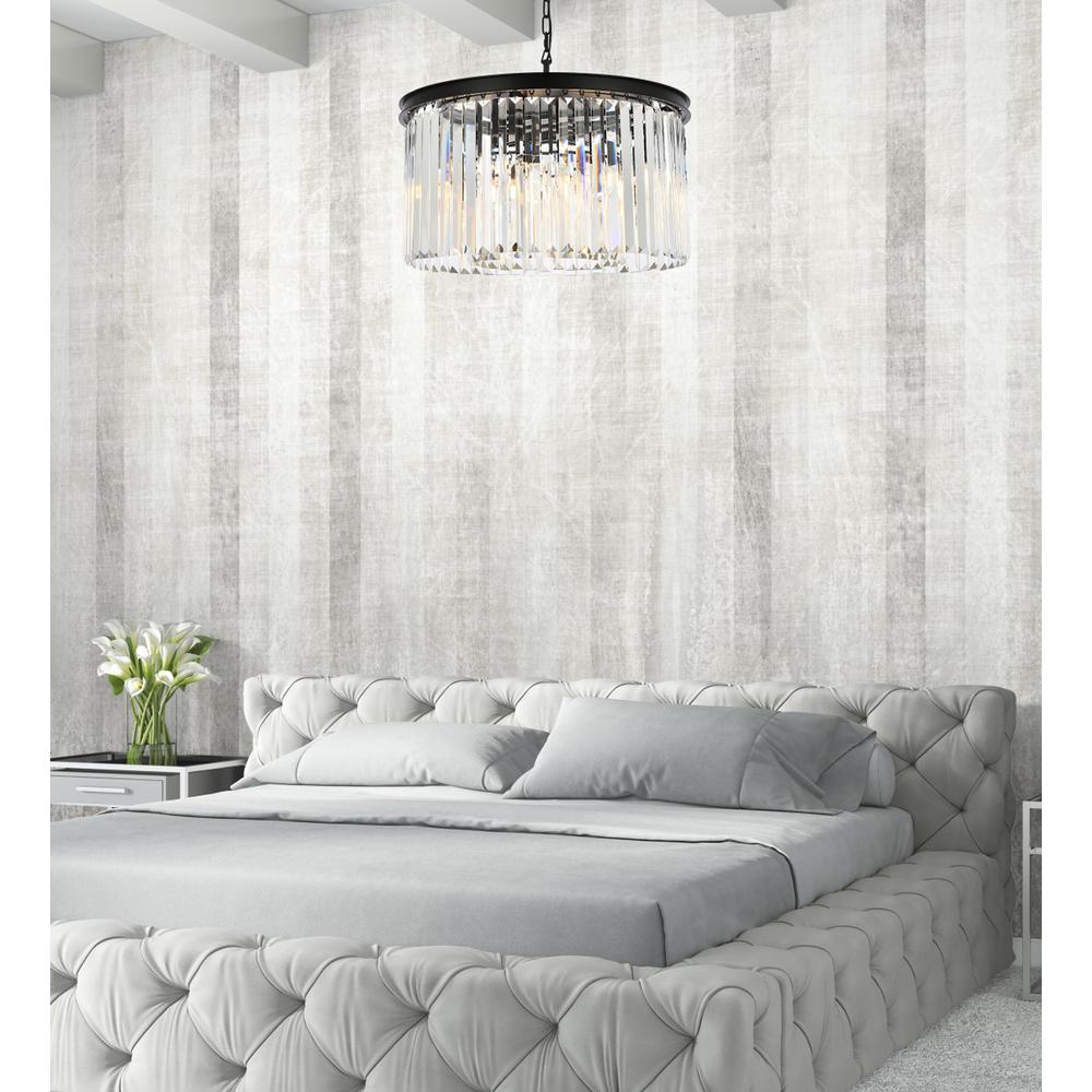 Sydney 8 light Matte Black Chandelier Clear Royal Cut Crystal. Picture 8