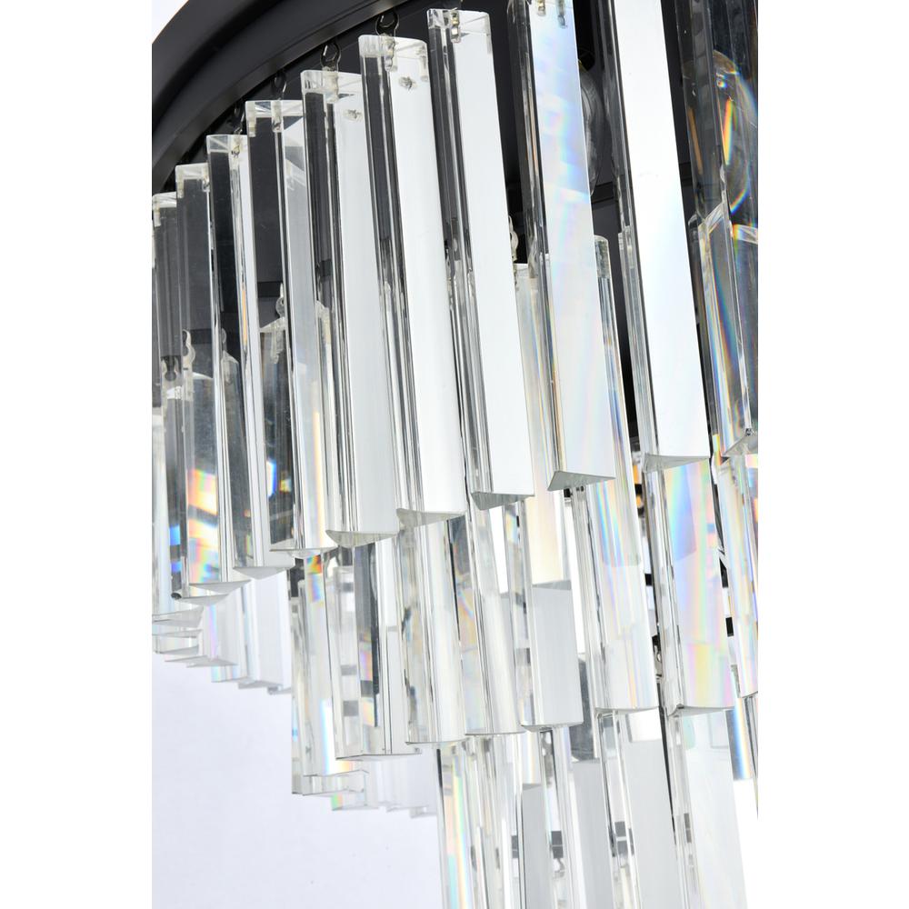 Sydney 17 light Matte Black Flush Mount Clear Royal Cut Crystal. Picture 5