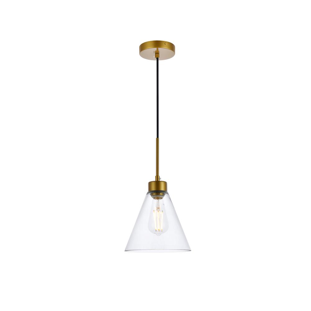 Mera 1 light brass pendant. Picture 1