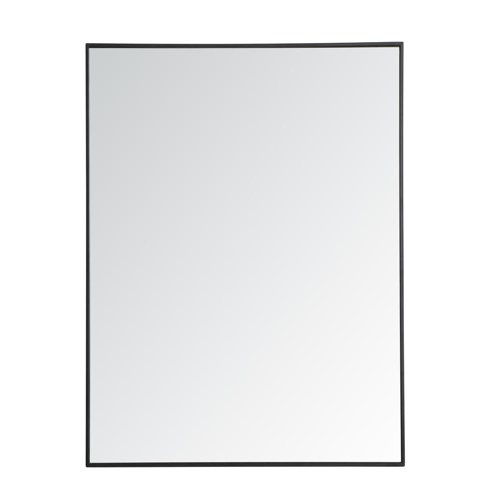 Metal frame rectangle mirror 36 inch in Black. Picture 1