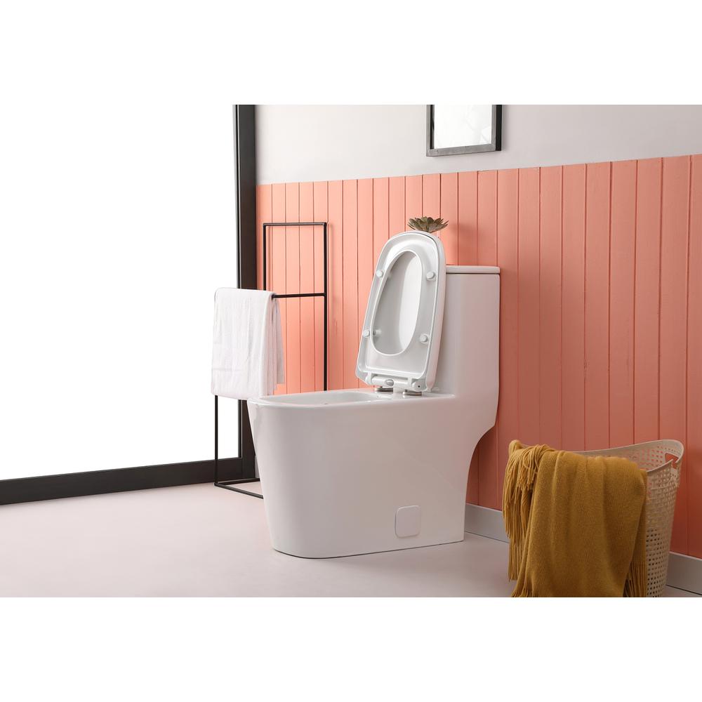 Winslet One-piece floor Square Toilet 27x14x31 in White. Picture 5