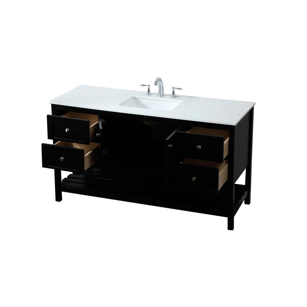 60 inch Single bathroom vanity in black. Picture 9