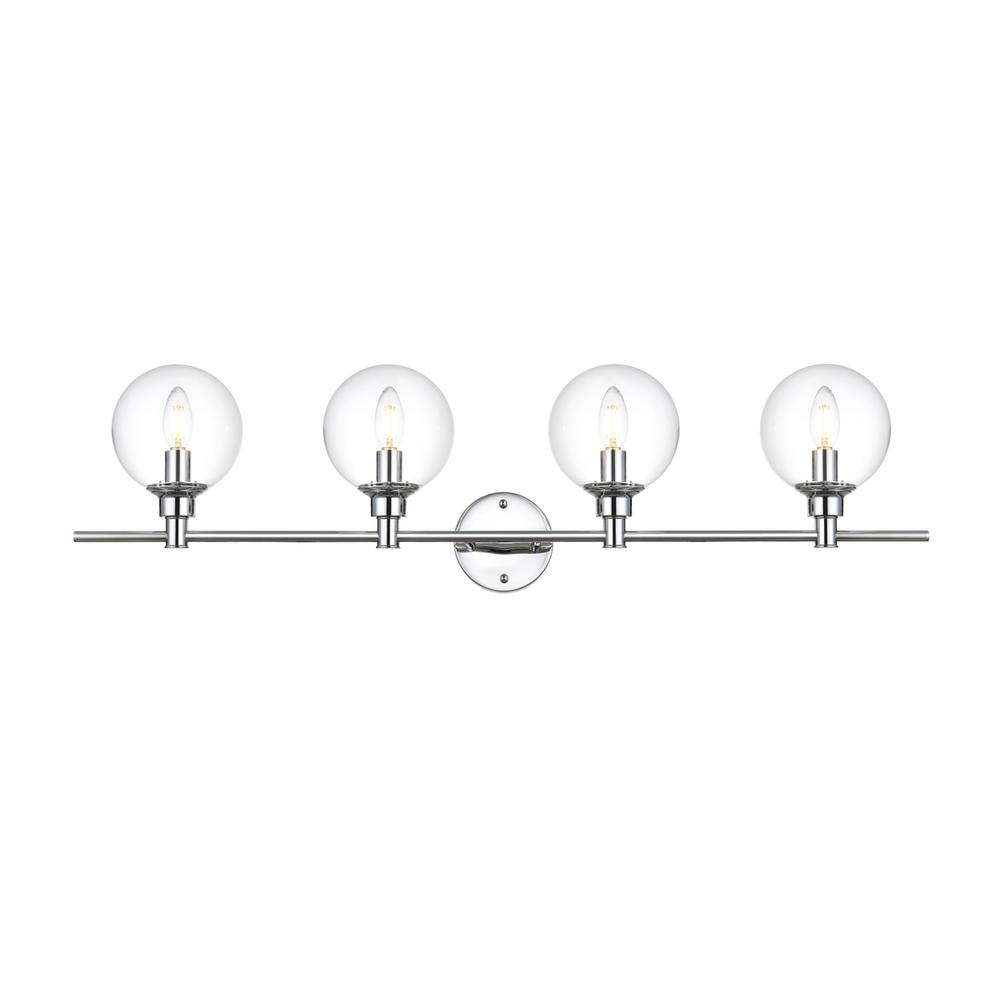 Jaelynn 4 light Chrome and Clear Bath Sconce. Picture 1